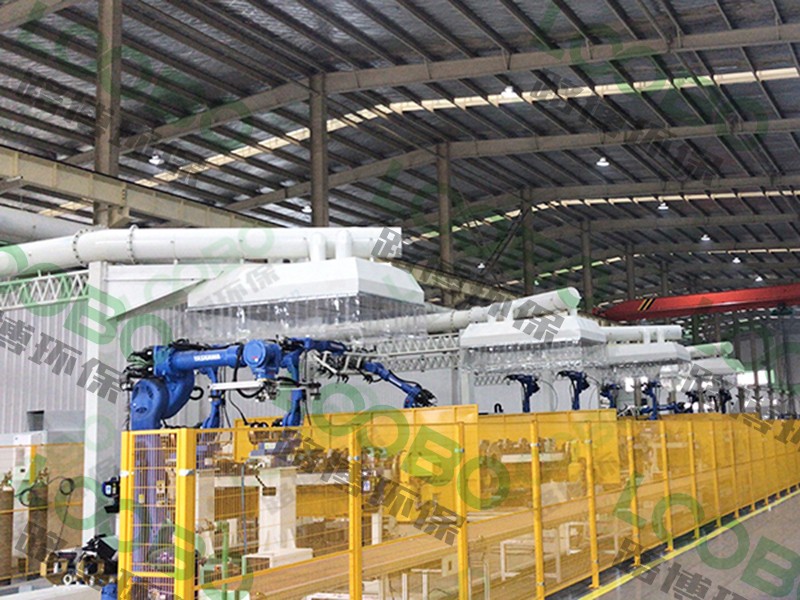 機器人焊接除塵：頂吸罩+遮弧簾，煙塵無處躲藏，焊接盡在掌握